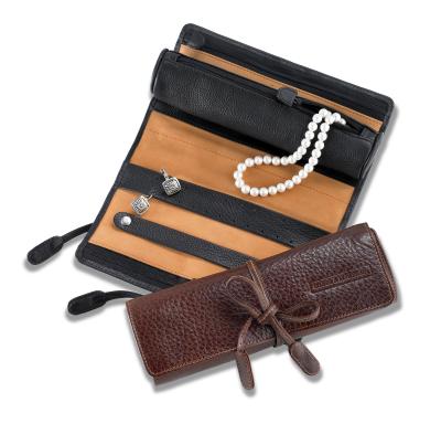 Jewelry Roll, Leather Jewelry Roll Travel Case